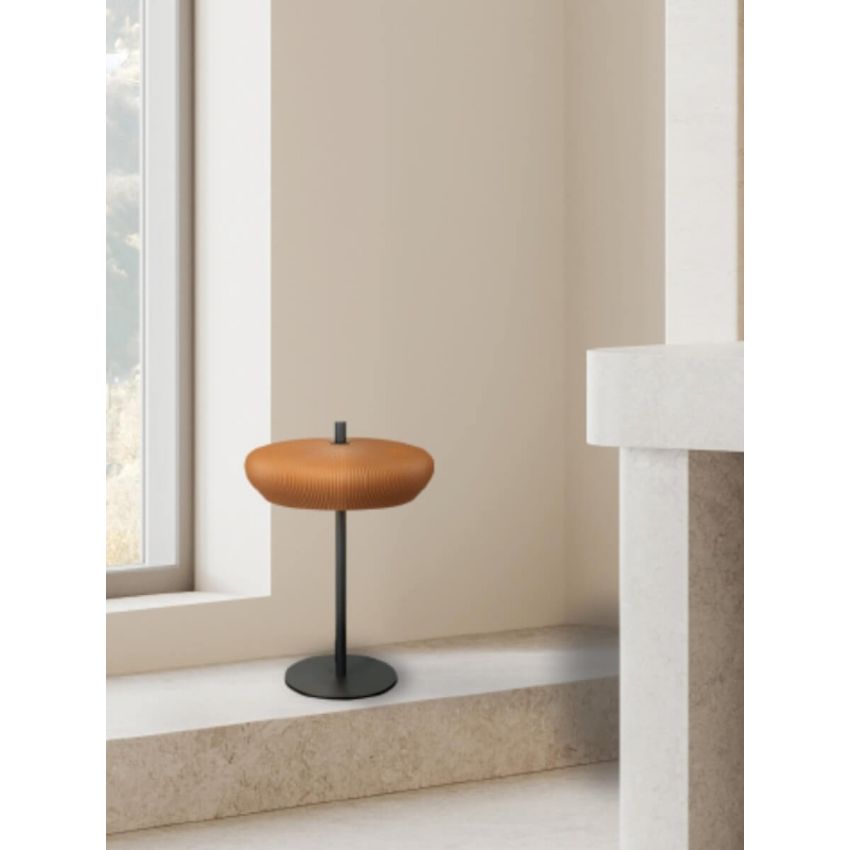 Candeeiro de mesa METAL PRETO AREIA - ARGILA TERRACOTA 2*G9 MÁX 9W